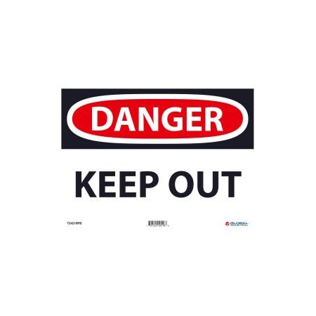Nmc Danger Keep Out 10x14 Pressure Sensitive Vinyl GLOD59PB